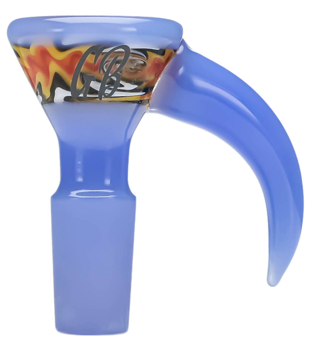 GREEN BEAR GLASS: WIG WAG SECTION HORN FLOWER SLIDE