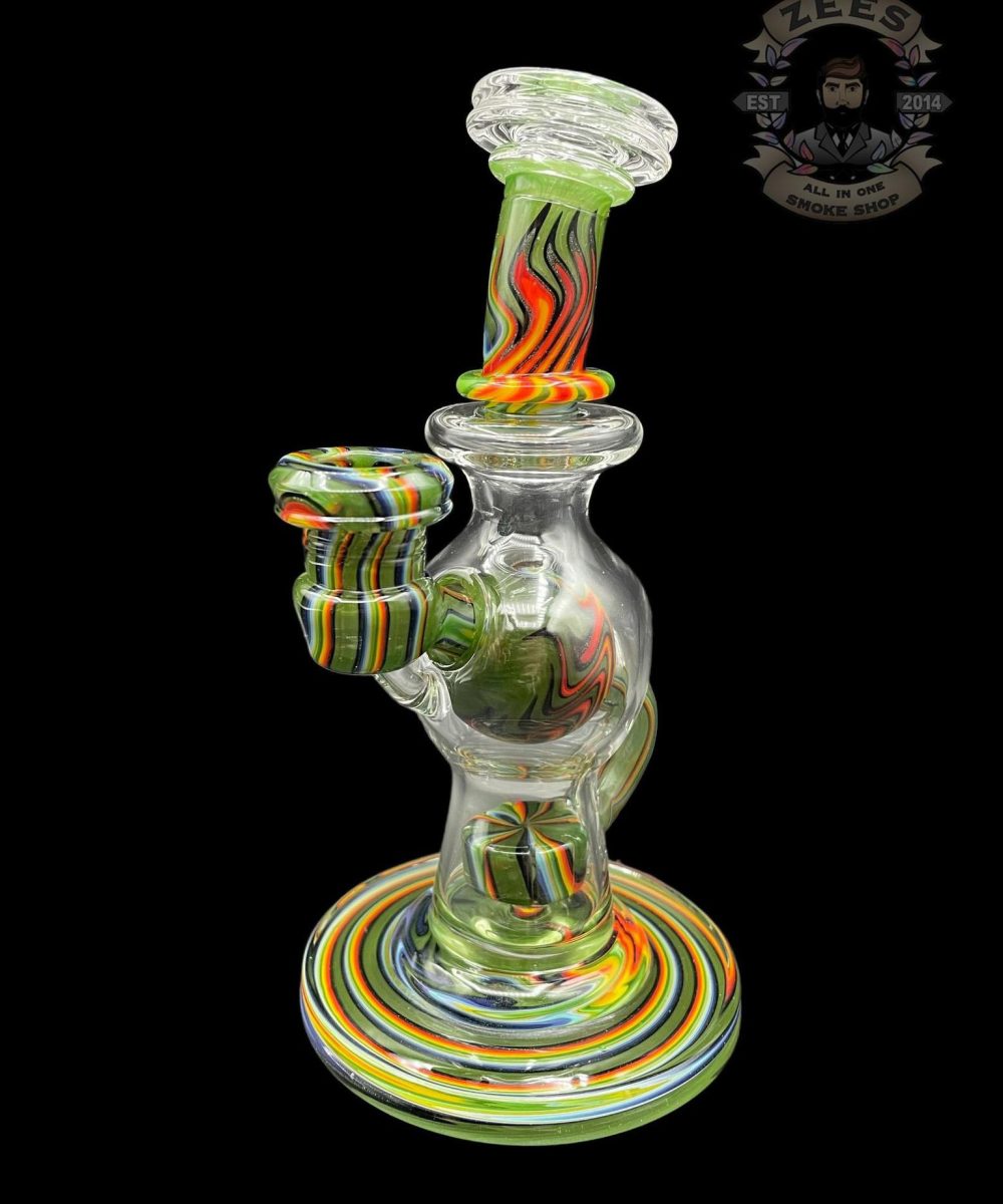 Alternative view of SLATE GLASS: FULLY WORKED FOREST GREEN WIG WAG BALL RIG #3