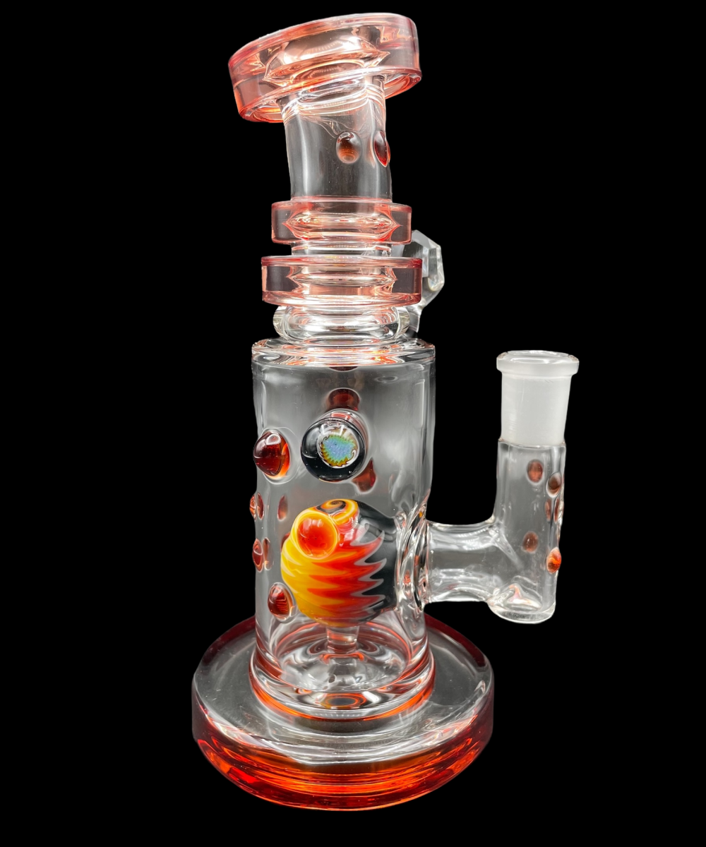 HUBBARD GLASS: FACETED BANGER HANGER RED ELVIS