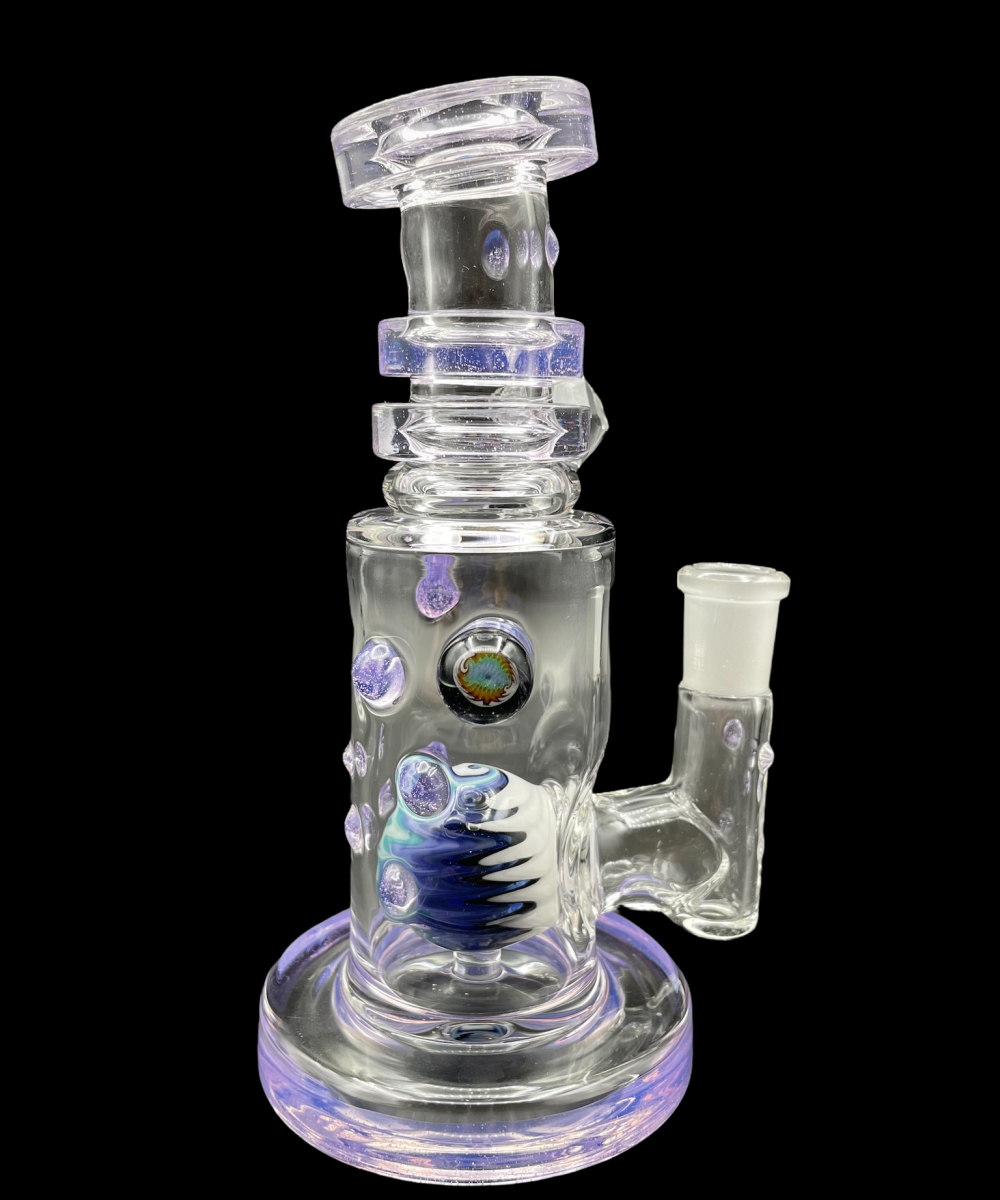 HUBBARD GLASS: FACETED BANGER HANGER PURPLE LOLLIPOP