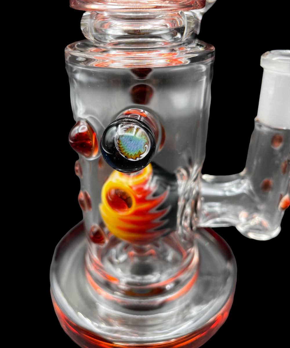 Alternative view of HUBBARD GLASS: FACETED BANGER HANGER RED ELVIS