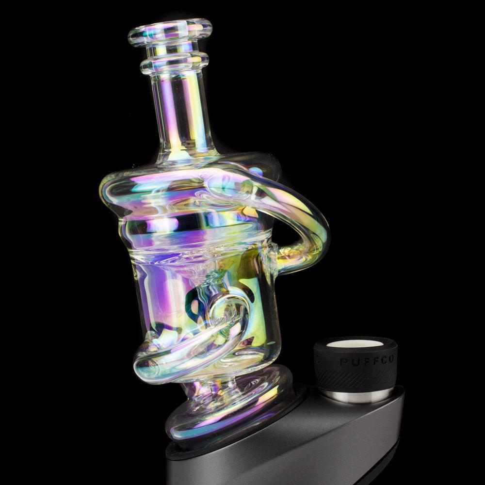 SMOQ GLASS: RAINBOW PLATED PUFFCO PEAK ATTACHMENT