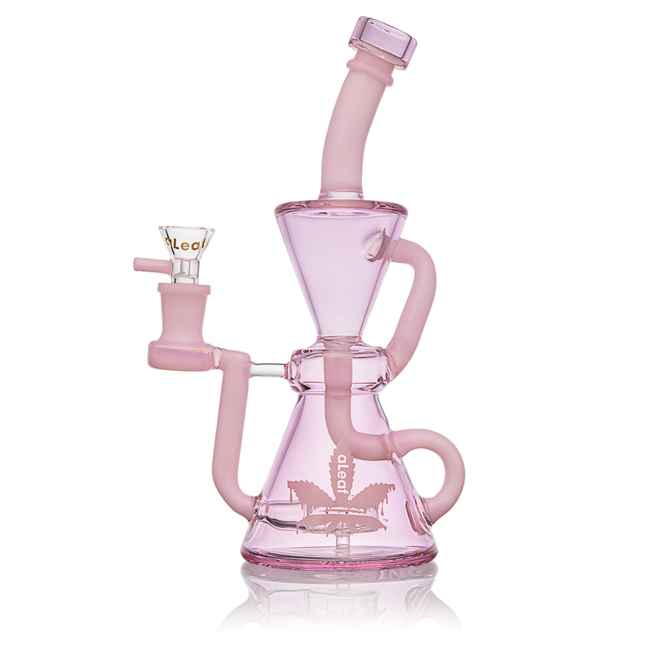 Alternative view of ALEAF GLASS: 10" HOURGLASS TORNADO RECYCLER W/ CIRCLE PERC