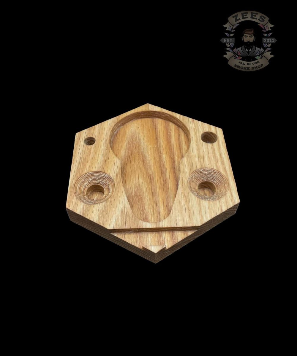 CARVED POURS: WOODEN HEXAGON DAB RITE BASE