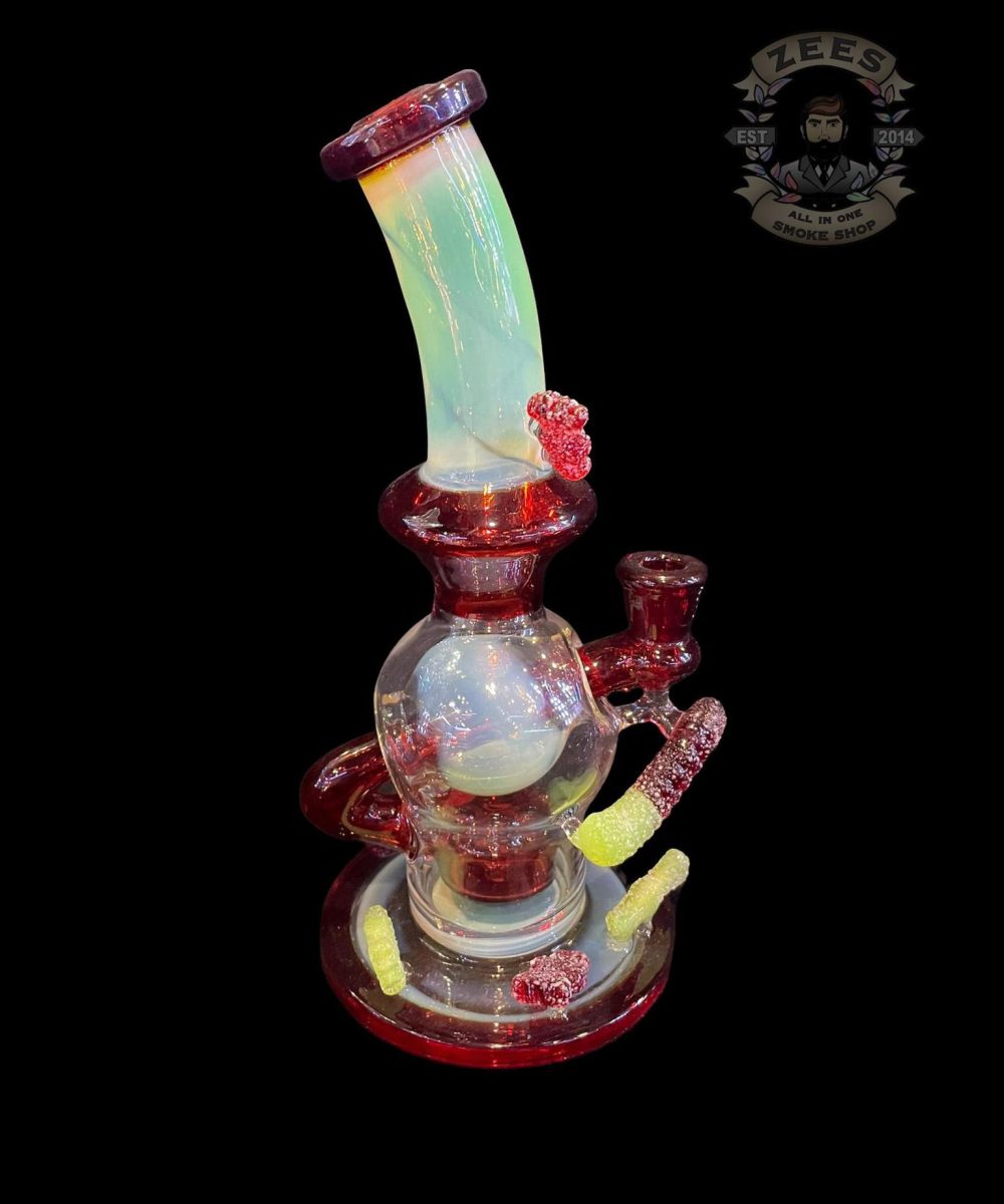 EMPERIAL GLASS: 8" GUMMY BALL RIG SOUR PATCH KIDS