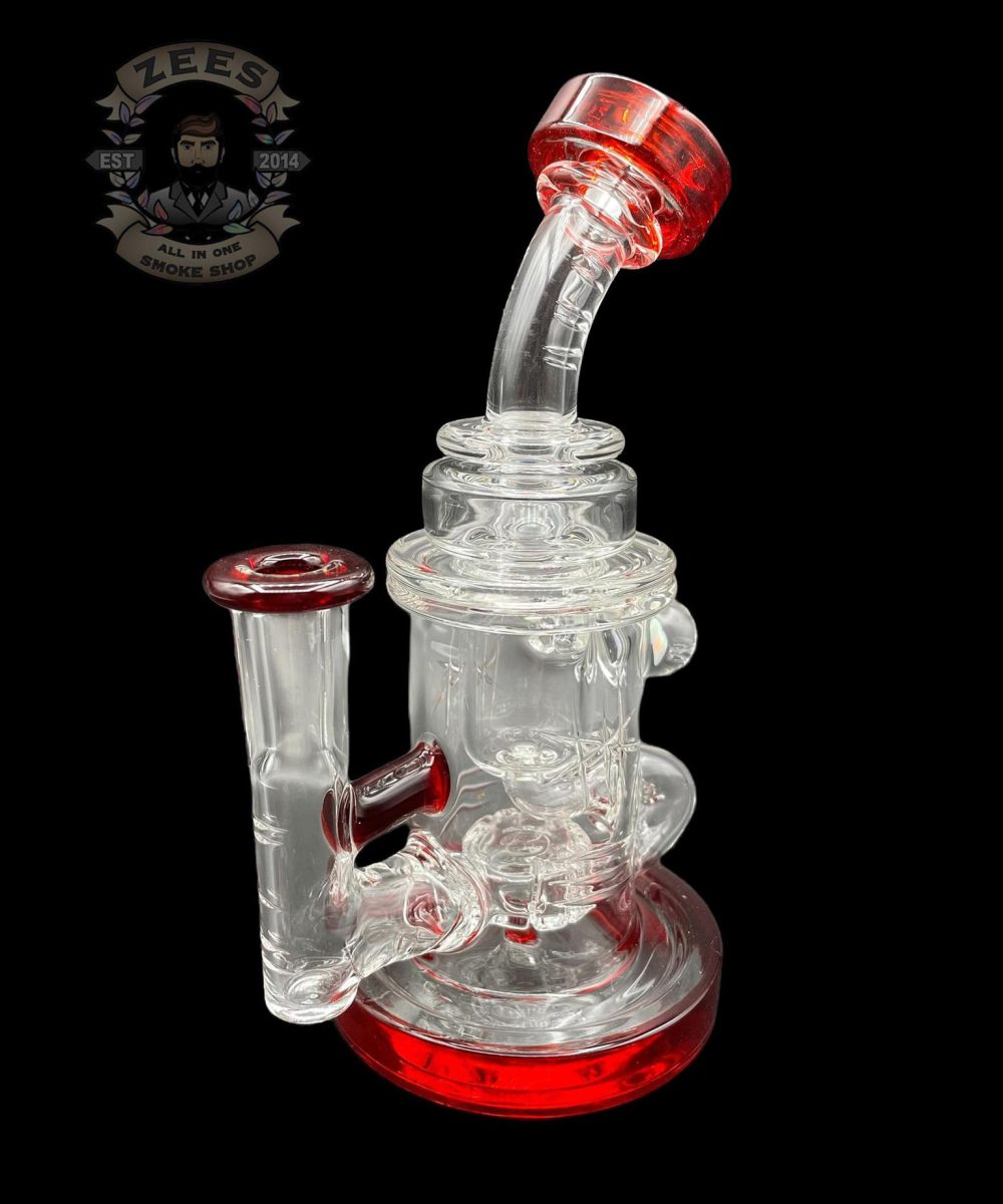 Alternative view of BRONX GLASS: RED ELVIS COLOR ACCENTED ENCASED OPAL INCYCLER