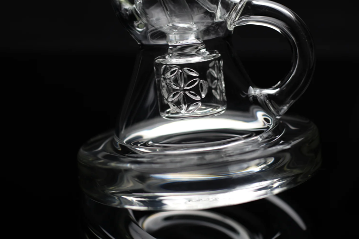 Alternative view of IRIDESCENT GLASS: 8.5" CLEAR SEED OF LIFE BTK RECYCLER