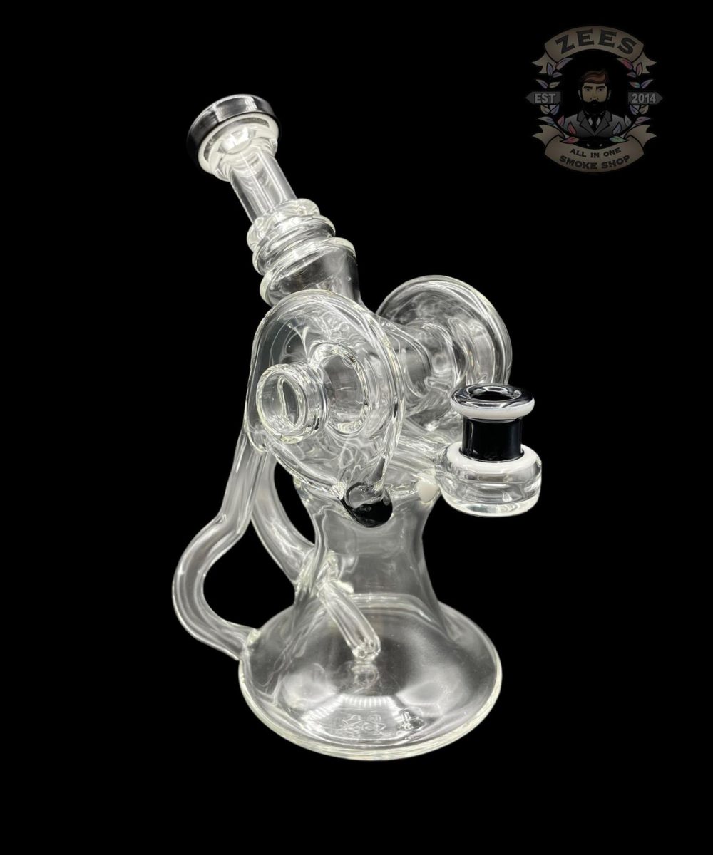 ERY GLASS: BLACK ACCENT DUAL UPTAKE RECYCLER