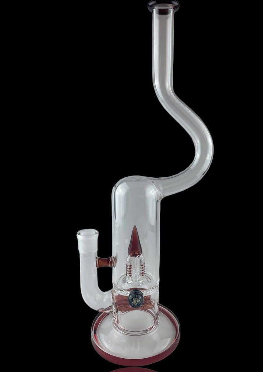 IRIDESCENT GLASS: 17" GRIDDED 10X PERC POMEGRANATE