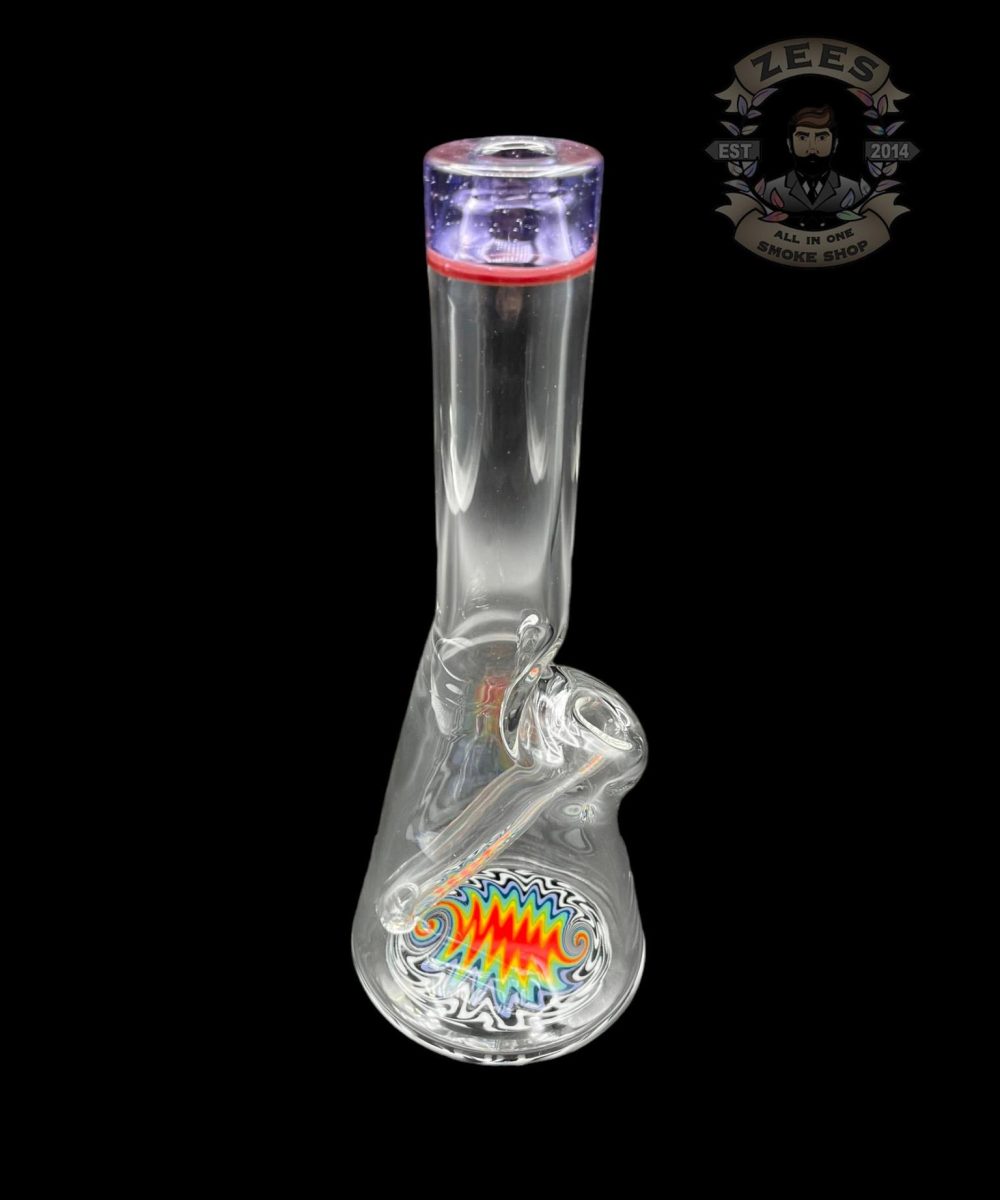 NES GLASS: 7" PURPLE RAINBOW WIG WAG PULL TUBE #19