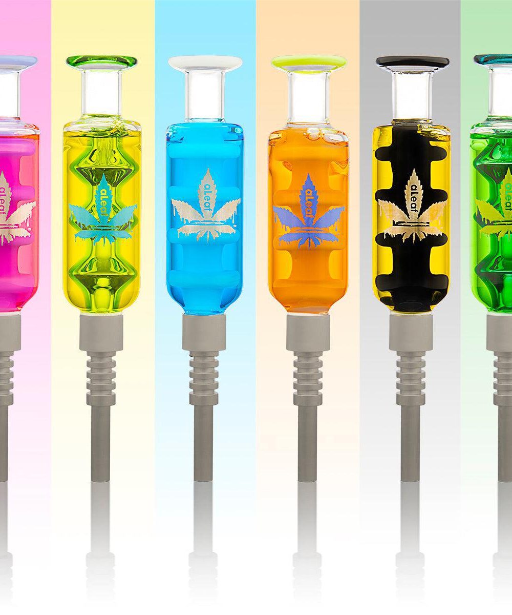 ALEAF GLASS: 6" TWISTED GEL PERCOLATOR NECTAR COLLECTOR