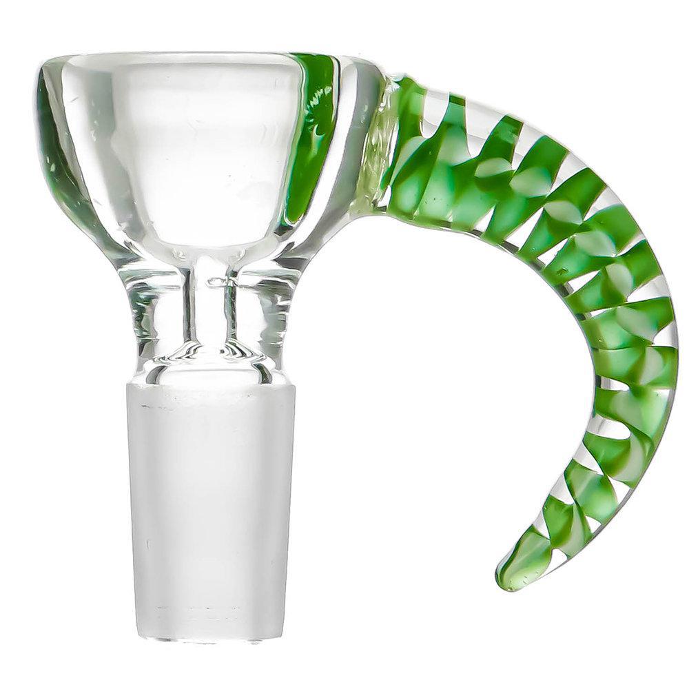 GREEN BEAR GLASS: RIBBON HORN FLOWER SLIDE