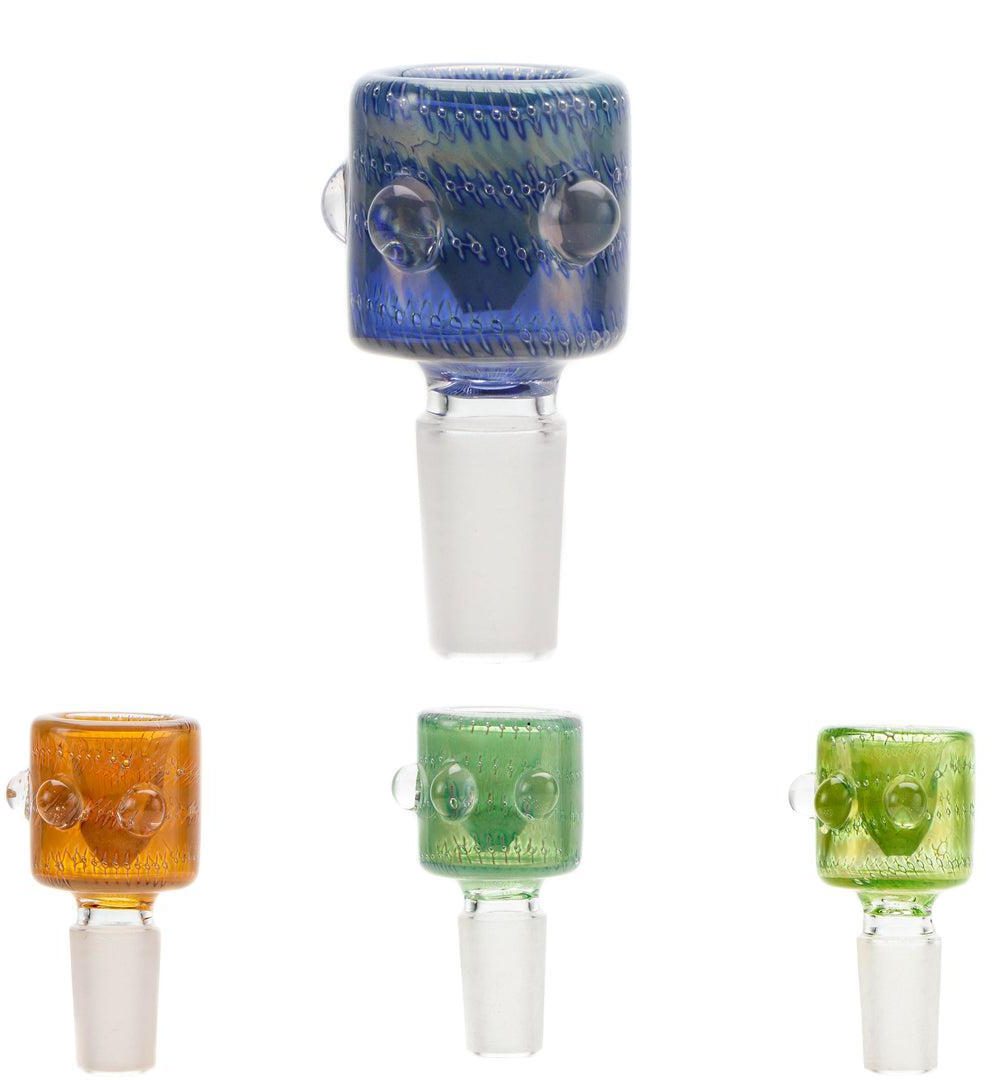 GREEN BEAR GLASS: 14MM TRI DOT FLOWER SLIDE