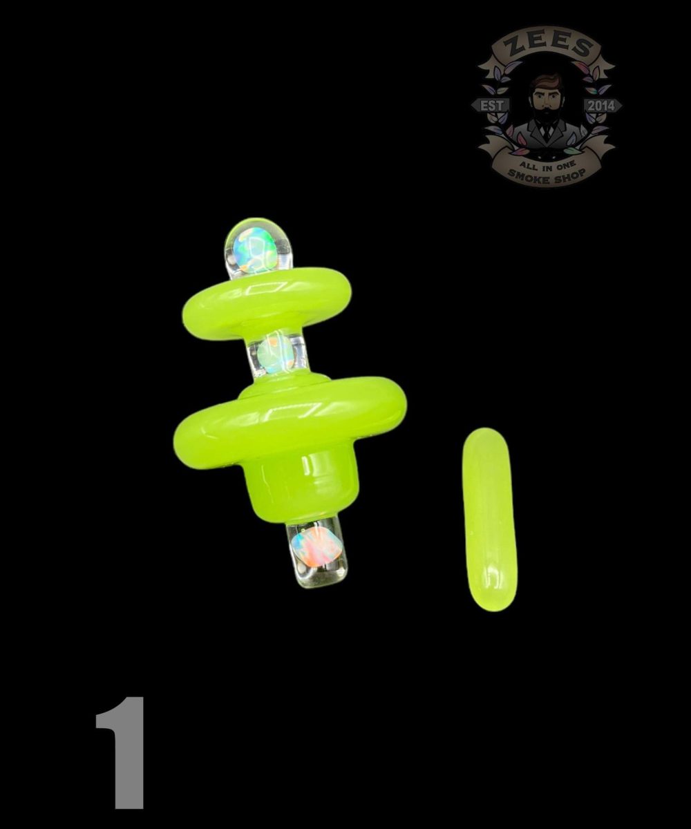 Alternative view of THE MAC SAVAGE: TRIPLE ENCASED OPAL UFO CAP AND PILLAR SET