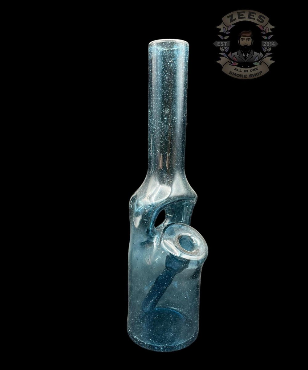 BRO-D GLASS ART: BLUE STARDUST BOTTLE RIG #25