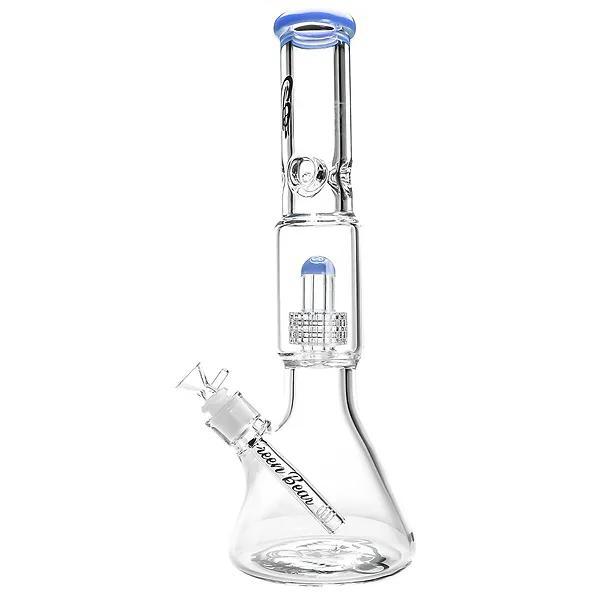 GREEN BEAR GLASS: 14" MATRIX BEAKER COLOR ACCENTED