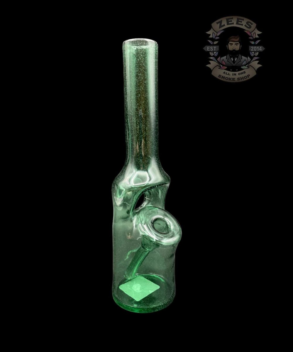 BRO-D GLASS ART: TEAL BOTTLE RIG #14