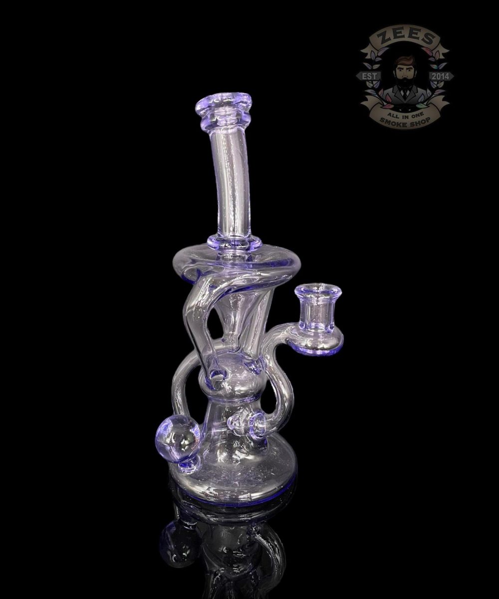 LOGI GLASS ART 2:1 PURPLE LOLLIPOP FLOATER RECYCLER
