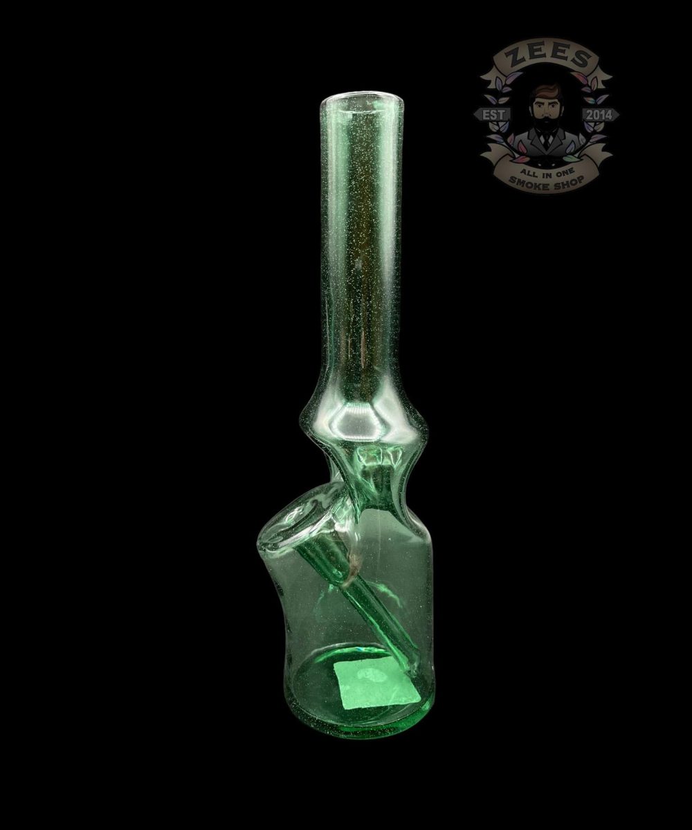 Alternative view of BRO-D GLASS ART: TEAL BOTTLE RIG #14