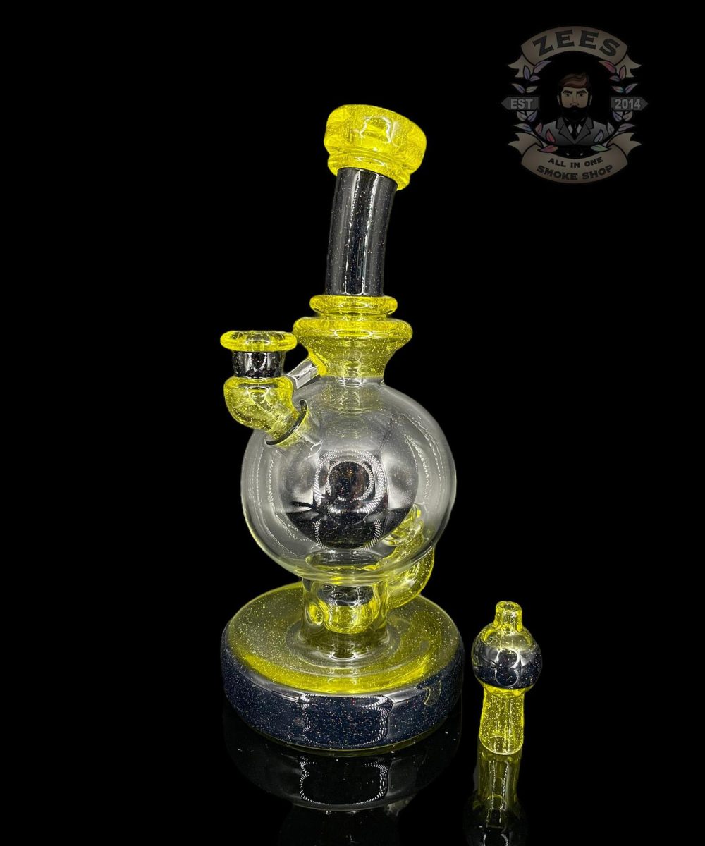 BRENT 503: 8" LEMON DROP CRUSHED OPAL BALL RIG W/ MATCHING CAP