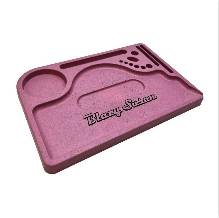 BLAZY SUSAN: COLORED HEMP PLASTIC ROLLING TRAY