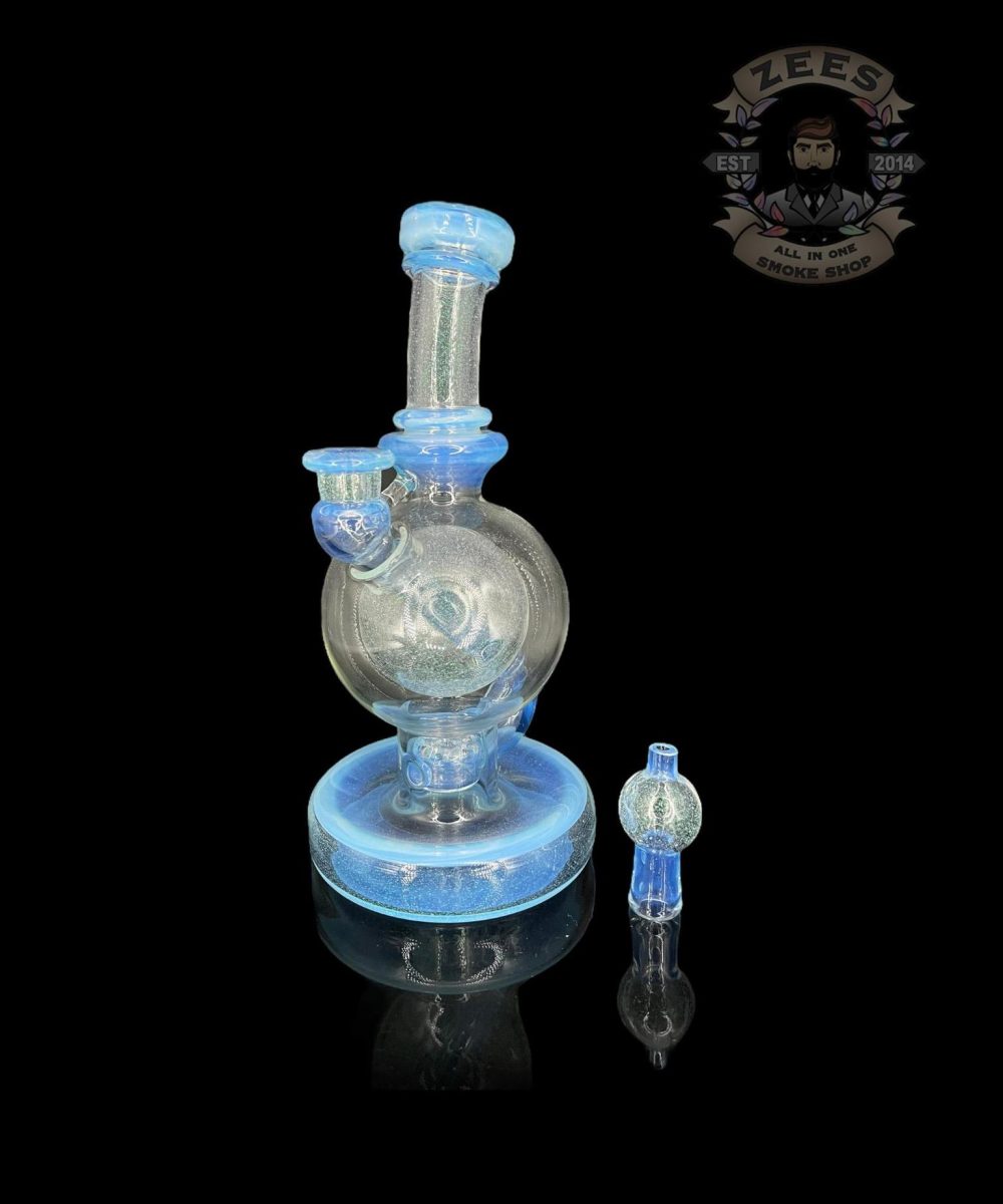 BRENT 503: 8" MOONSTONE CRUSHED OPAL BALL RIG W/ MATCHING CAP