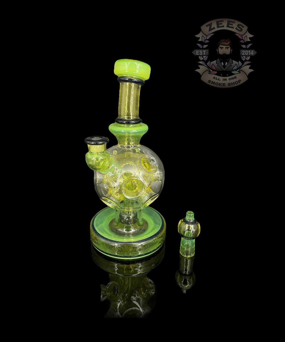 BRENT 503: 8" MILKY YOSHI SERUM CFL EXOSPHERE RIG W/ MATCHING CAP
