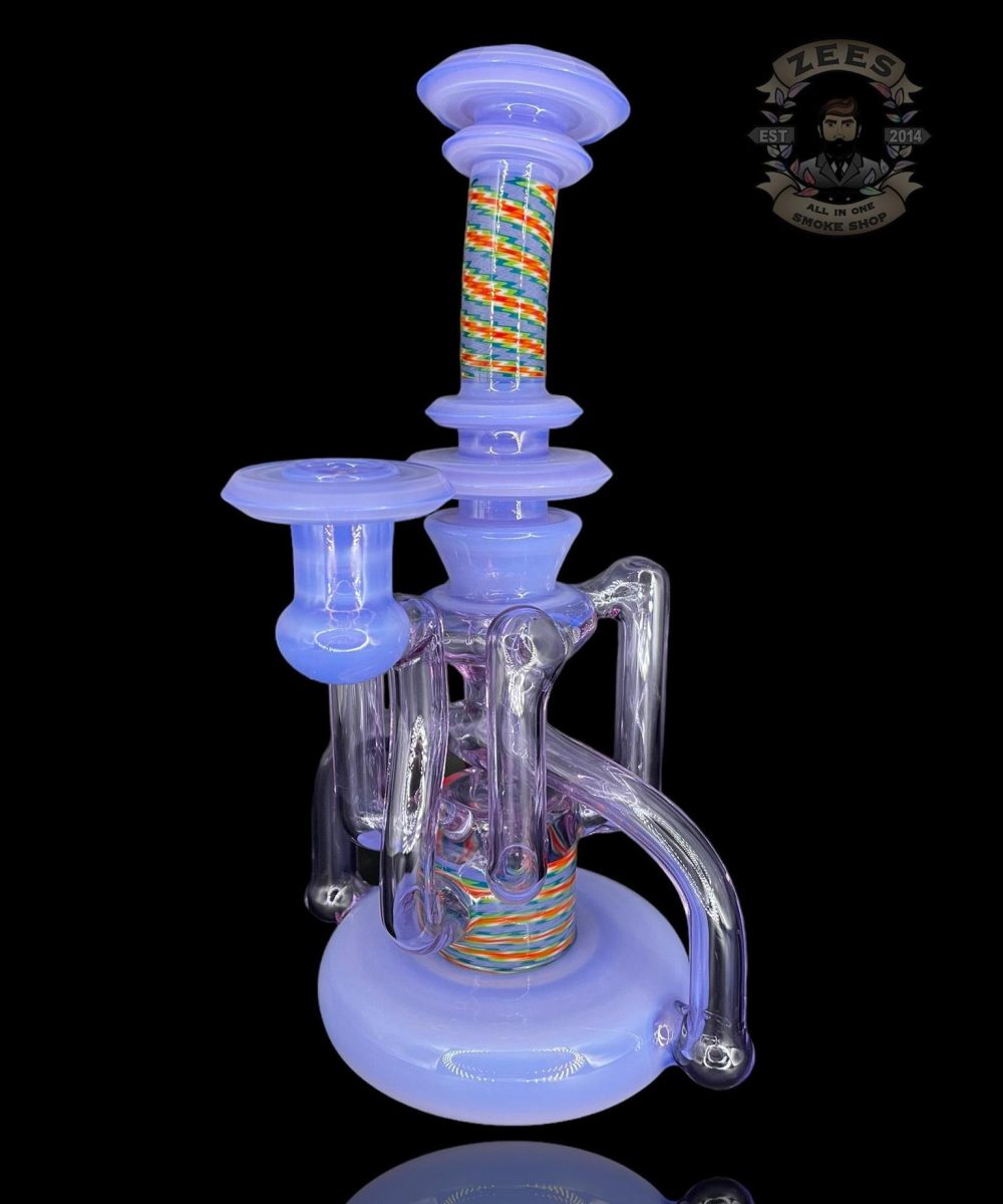 ASIAN KEVIN GLASS 4:2 UPTAKE RECYCLER PASTEL PURPLE AND CFL PURPLE WIG WAG