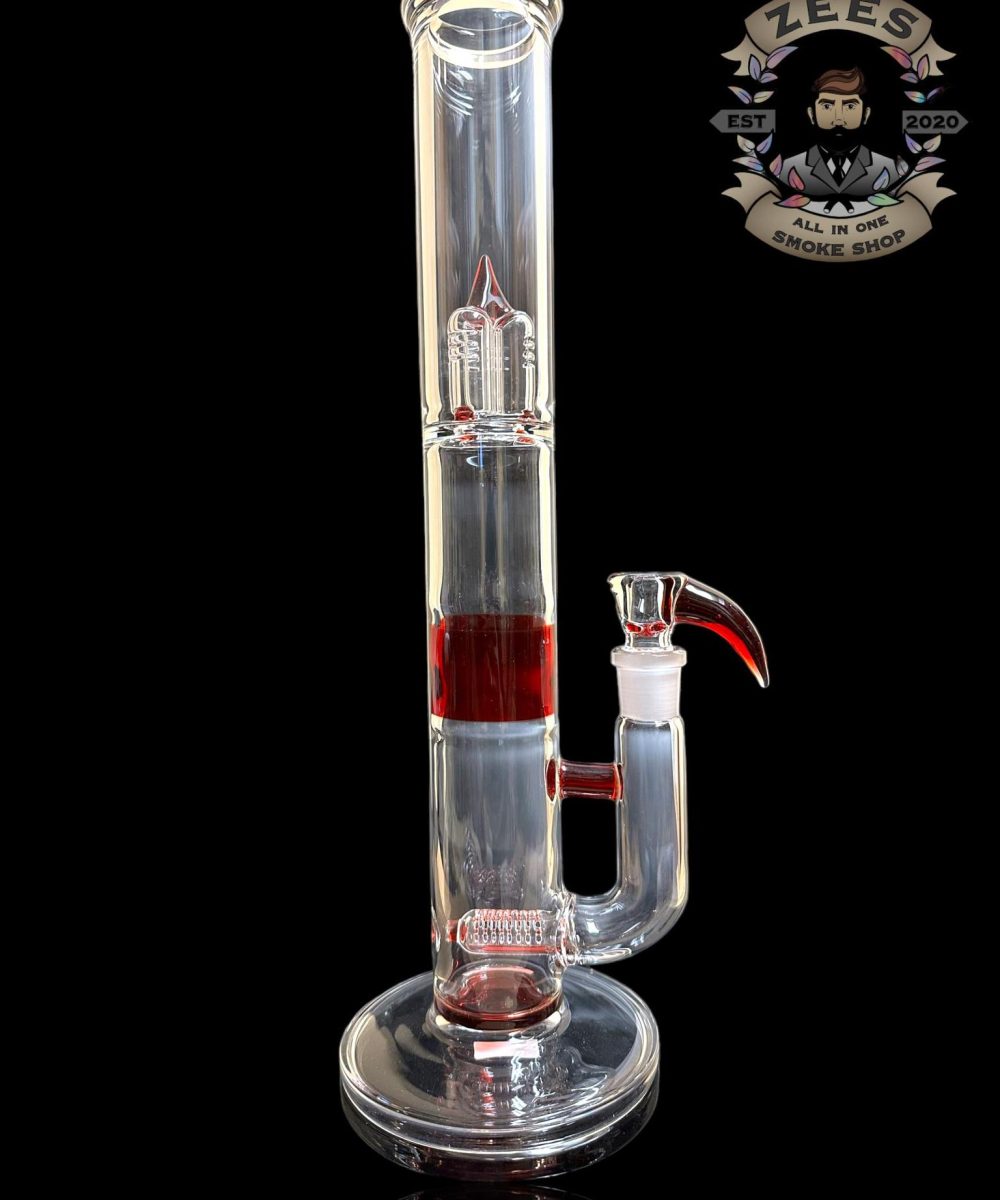 KENTA KITO: 2 SECTION DOUBLE GRIDDED LINE STRAIGHT TUBE GOLD RUBY
