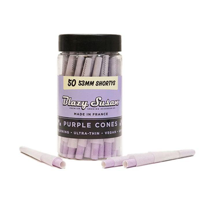 BLAZY SUSAN: 53MM SHORTY CONES 50CT JAR PURPLE
