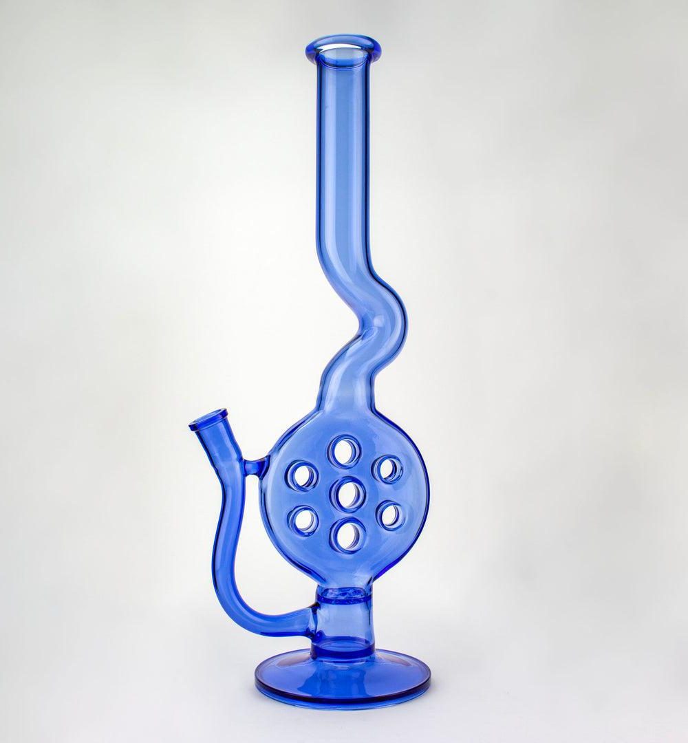 IRIDESCENT GLASS: 16" BLUE SWISS TUBE