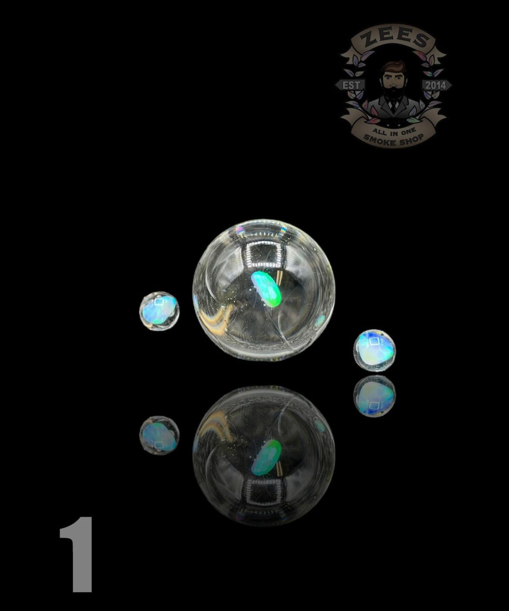 Alternative view of CAPTAIN TOKEZ GLASS: ENCASED OPAL AUTO SPINNER MARBLE SET