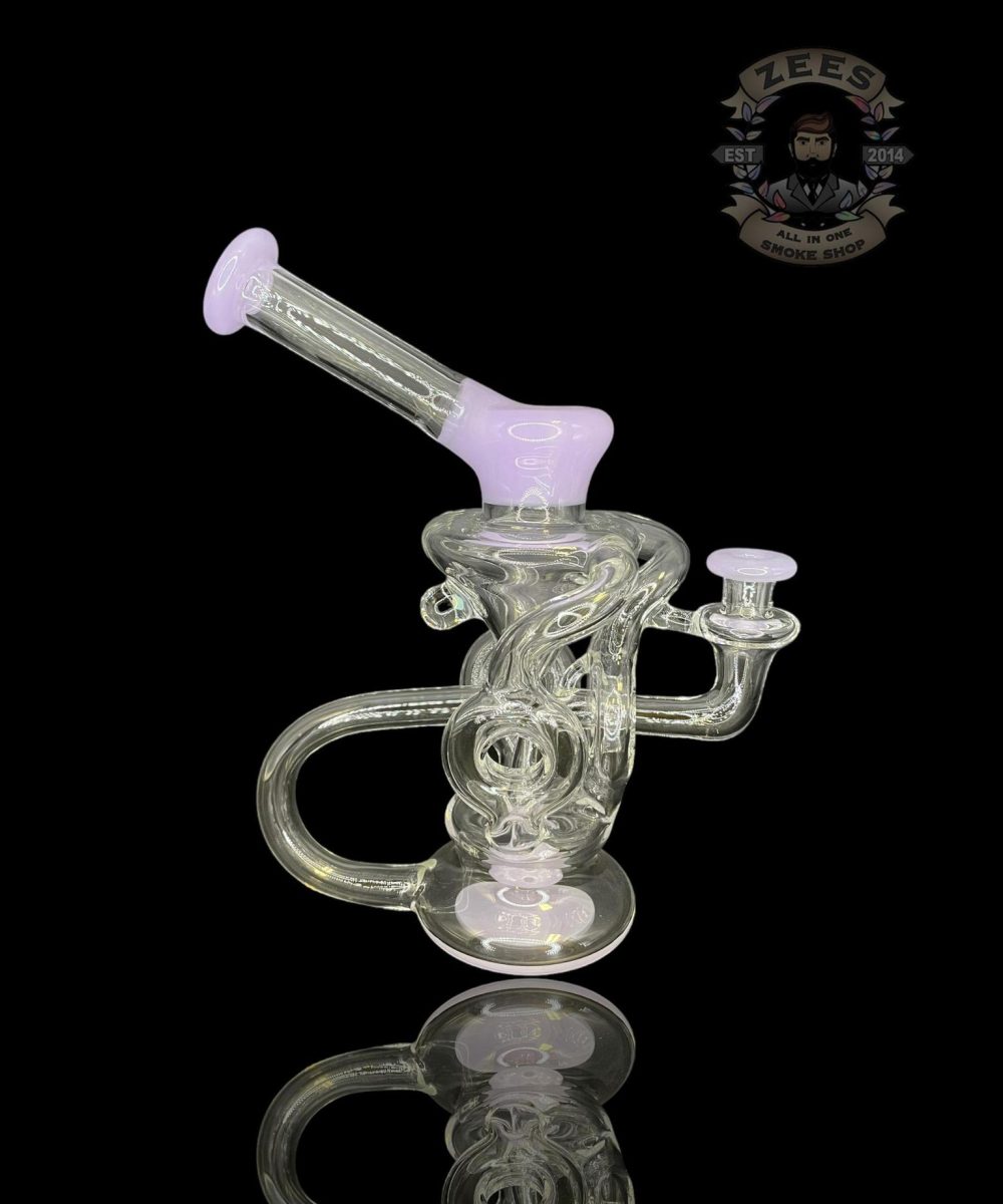 OTW GLASS: PINK LILAC CFL TRIPLE DONUT RECYCLER
