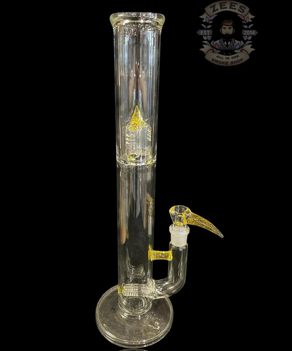 KENTA KITO: SINGLE GRIDDED STEM STRAIGHT TUBE TRANSPARENT YELLOW