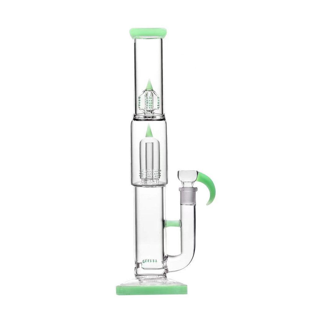 IRIDESCENT GLASS: FLOWER TUBE GRIDDED WITH FLAME PERC