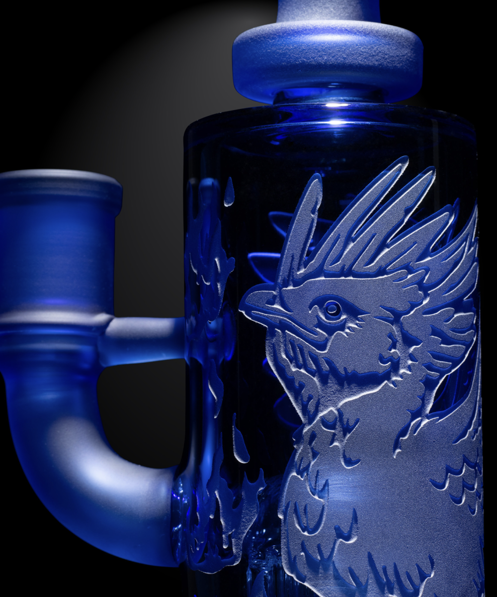 Alternative view of MILKY WAY GLASS: 8.5" LIGHT BLUE PHOENIX UNCHAINED GLASS RIG (MK-1312)