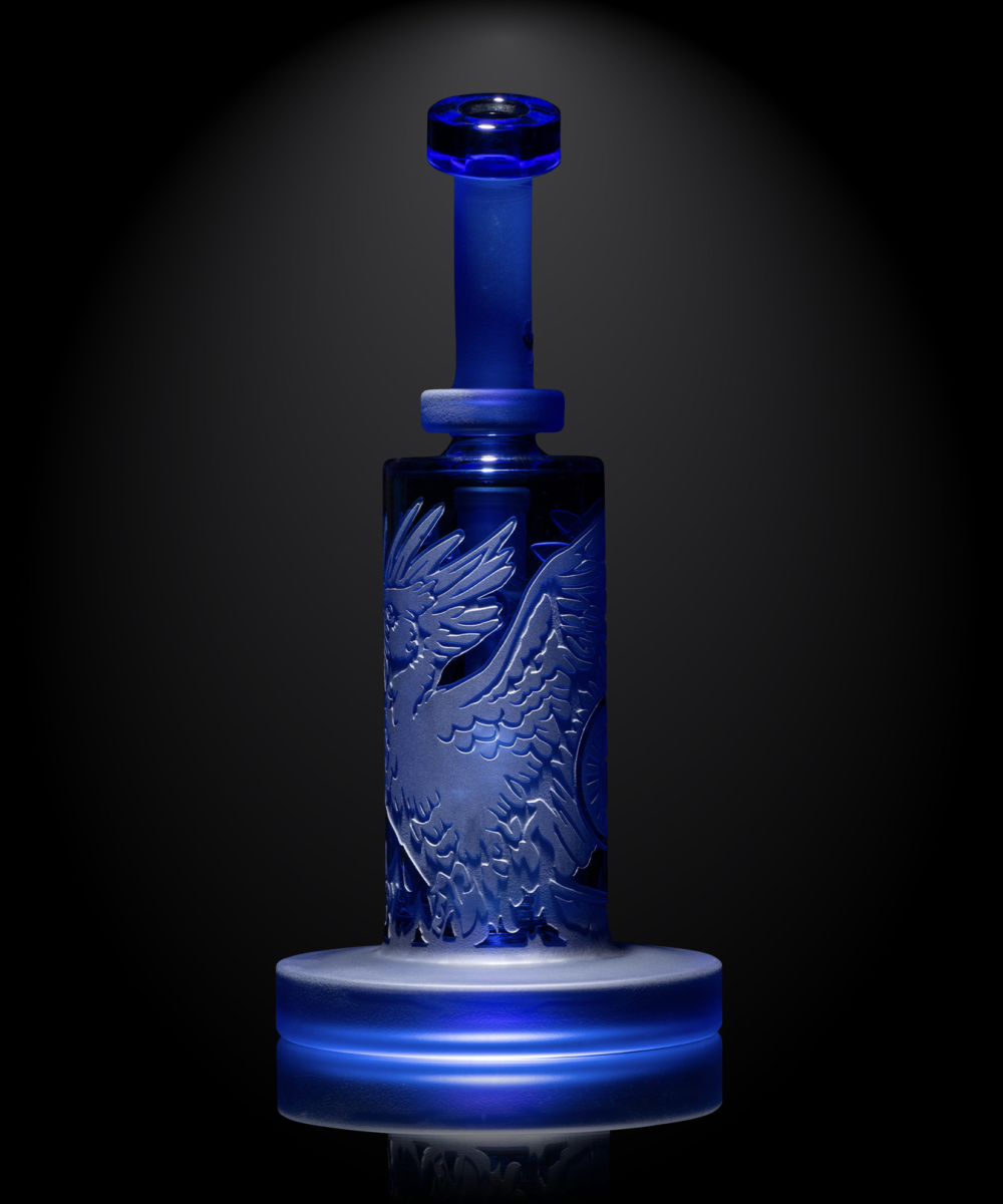 MILKY WAY GLASS: 8.5" LIGHT BLUE PHOENIX UNCHAINED GLASS RIG (MK-1312)