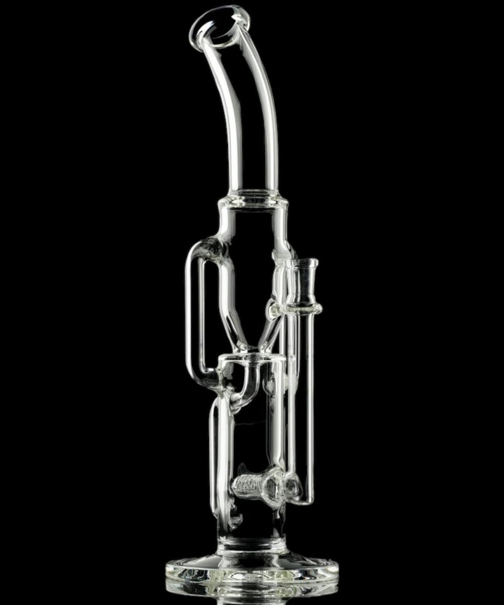 IRIDESCENT GLASS: 16" CLEAR UPLINE RECYCLER
