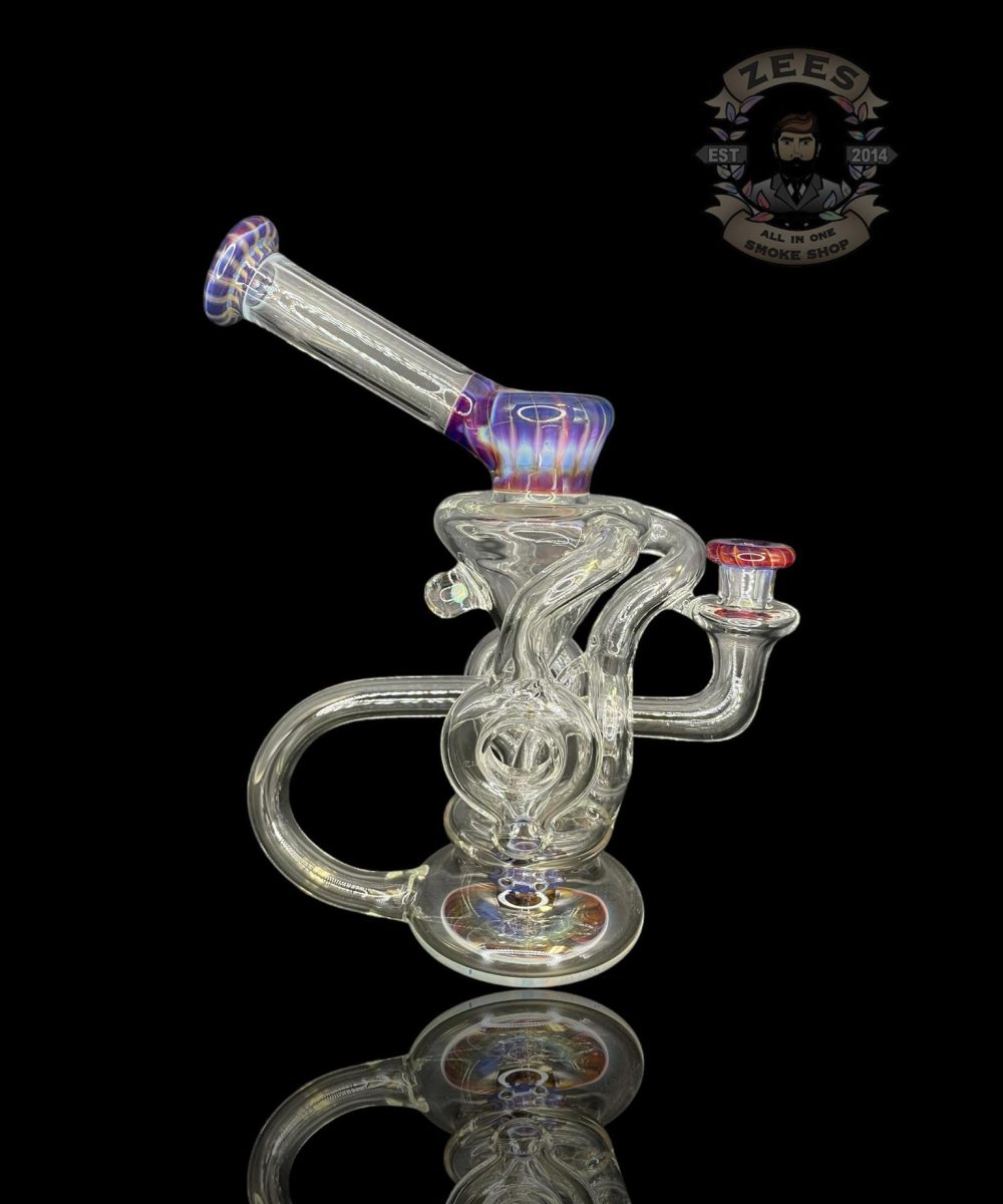 OTW GLASS: AMBER PURPLE TRIPLE DONUT RECYCLER