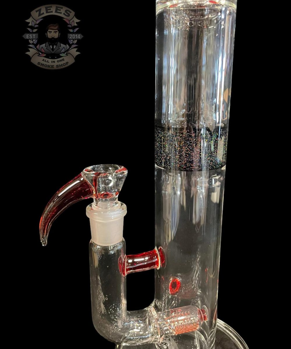 Alternative view of KENTA KITO: SINGLE GRIDDED STRAIGHT TUBE CRUSHED OPAL POMEGRANATE