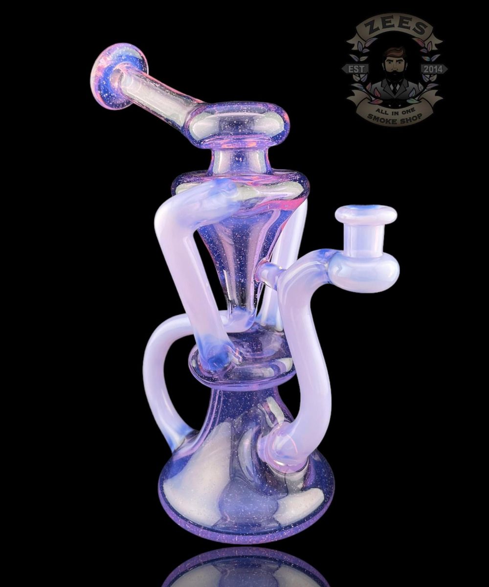 MATT D GLASS: NEO OPAL x CLOUDY PURPLE DUAL UPTAKE FLOATER RECYCLER