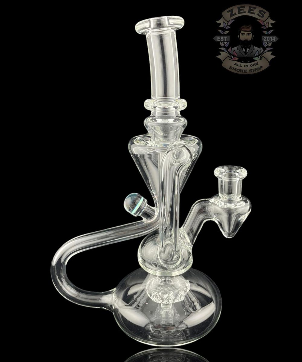 Alternative view of BOOGIE GLASS: CLEAR DUAL UPTAKE FLOATER RECYCLER #5