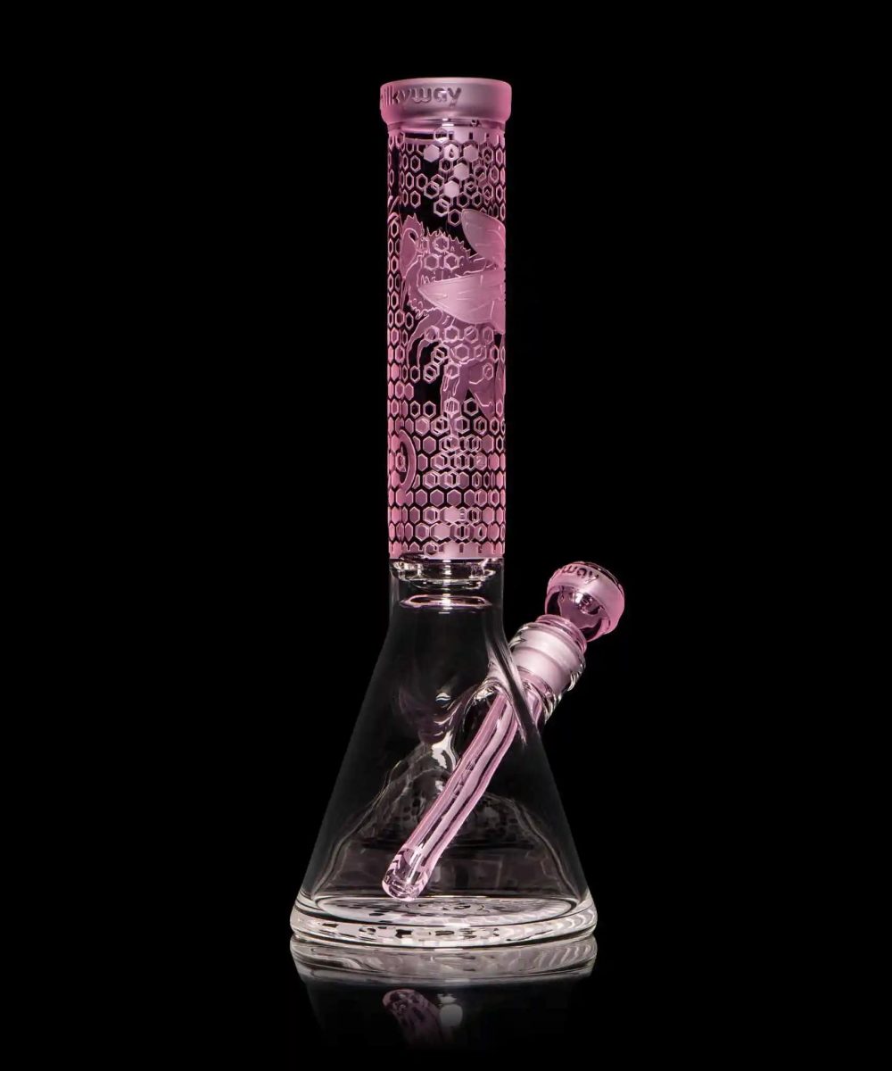 Alternative view of MILKY WAY GLASS: BEE HIVE BEAKER (PINK) (MK-105)