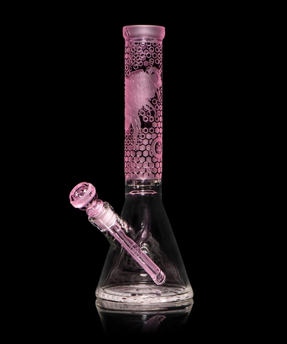 MILKY WAY GLASS: BEE HIVE BEAKER (PINK) (MK-105)