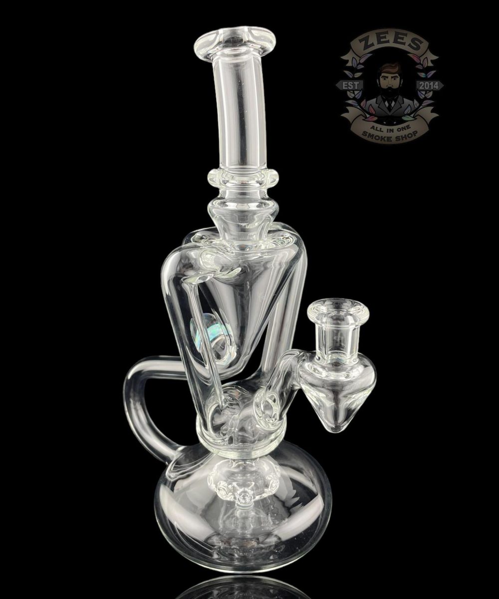 BOOGIE GLASS: CLEAR DUAL UPTAKE FLOATER RECYCLER #5