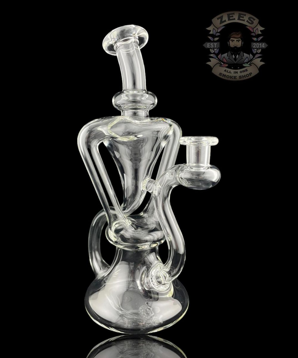 MATT D GLASS: CLEAR DUAL UPTAKE FLOATER RECYCLER #7