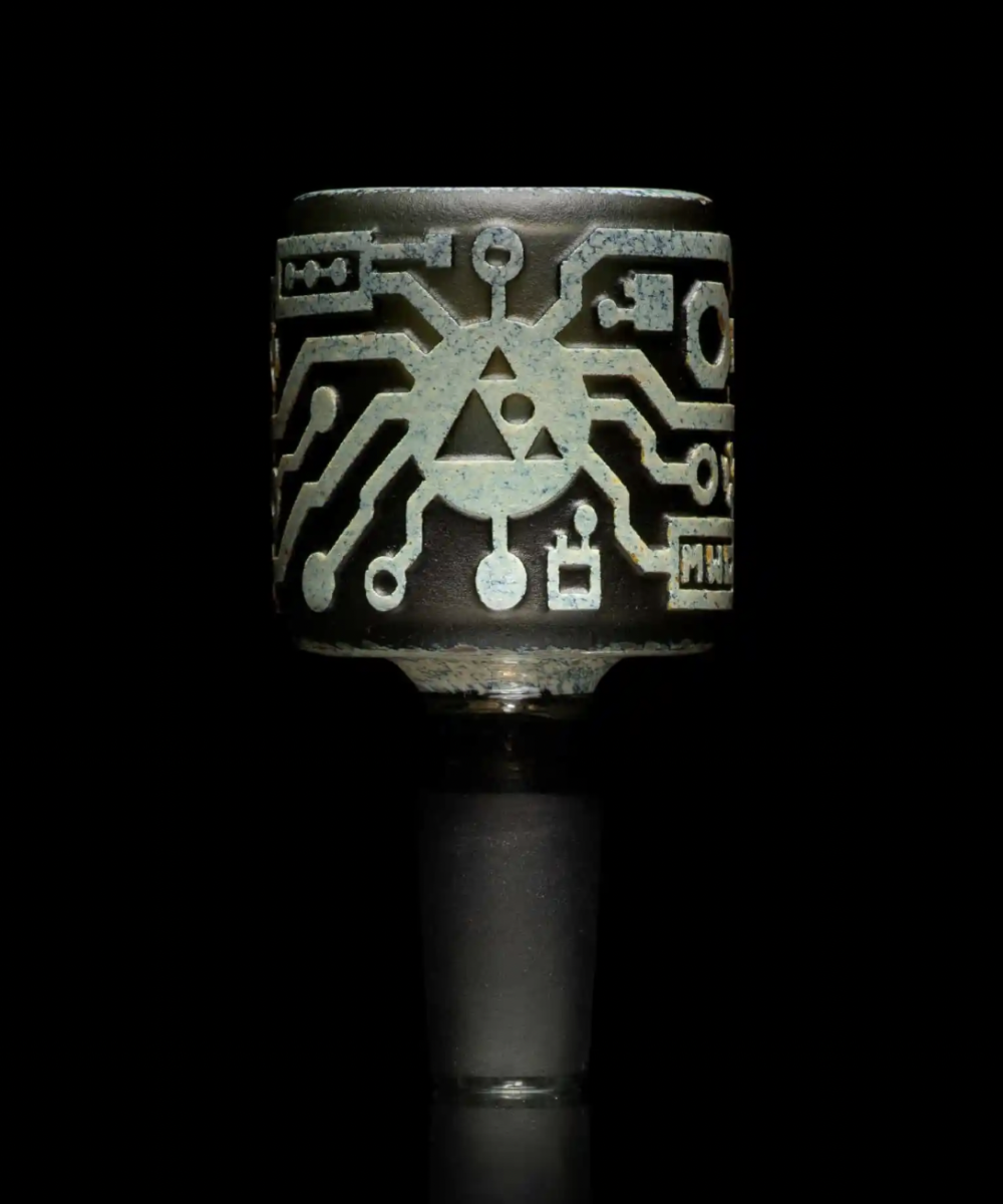 MILKY WAY GLASS: CIRCUITBOARD SHADOW ART BOWL (MK-131)