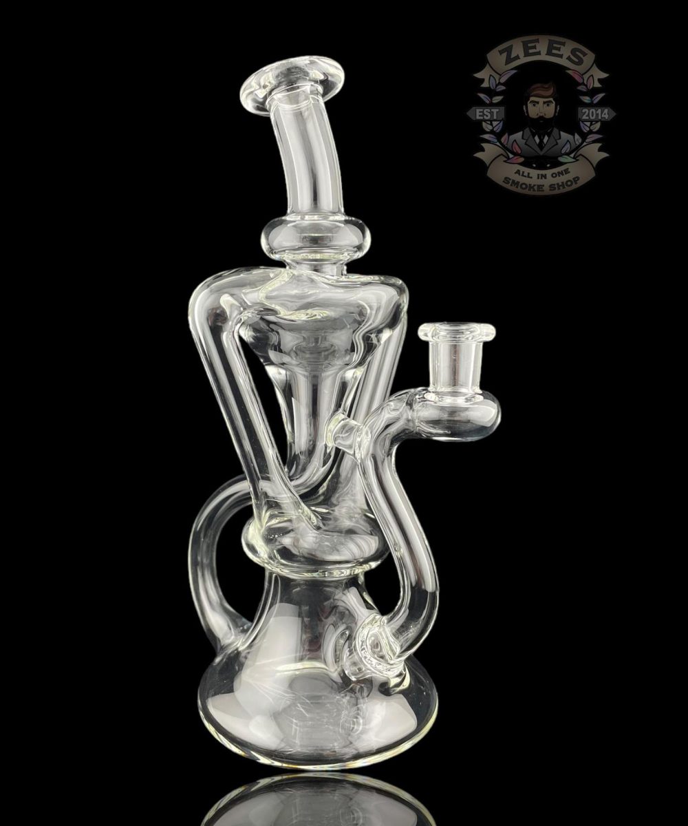 MATT D GLASS: CLEAR DUAL UPTAKE FLOATER RECYCLER #6