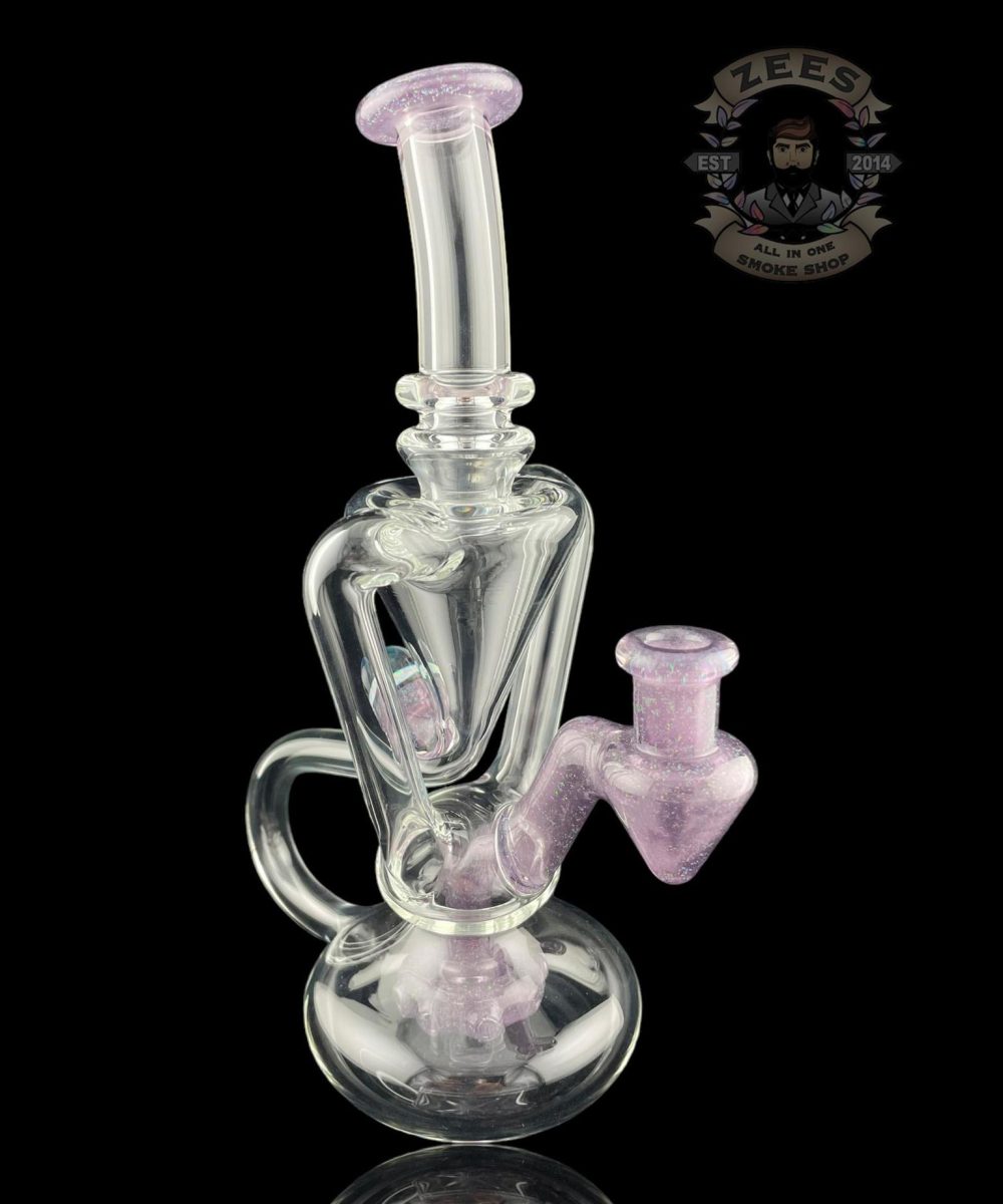 BOOGIE GLASS: PURPLE SATIN CROPAL DUAL UPTAKE FLOATER RECYCLER