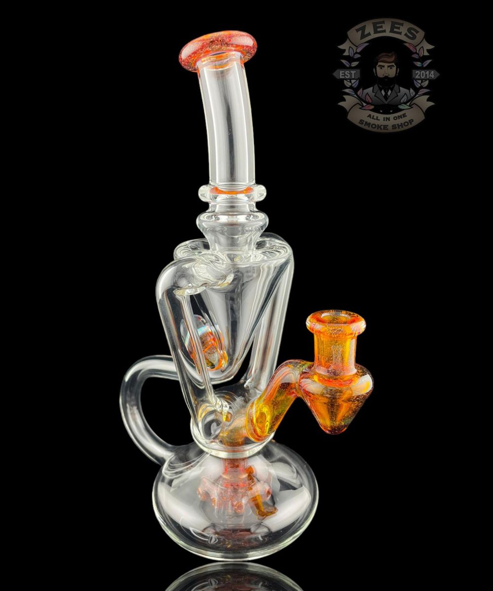 BOOGIE GLASS: ORANGE SUNSHINE x LOKI'S LIPSTICK DUAL UPTAKE FLOATER RECYCLER